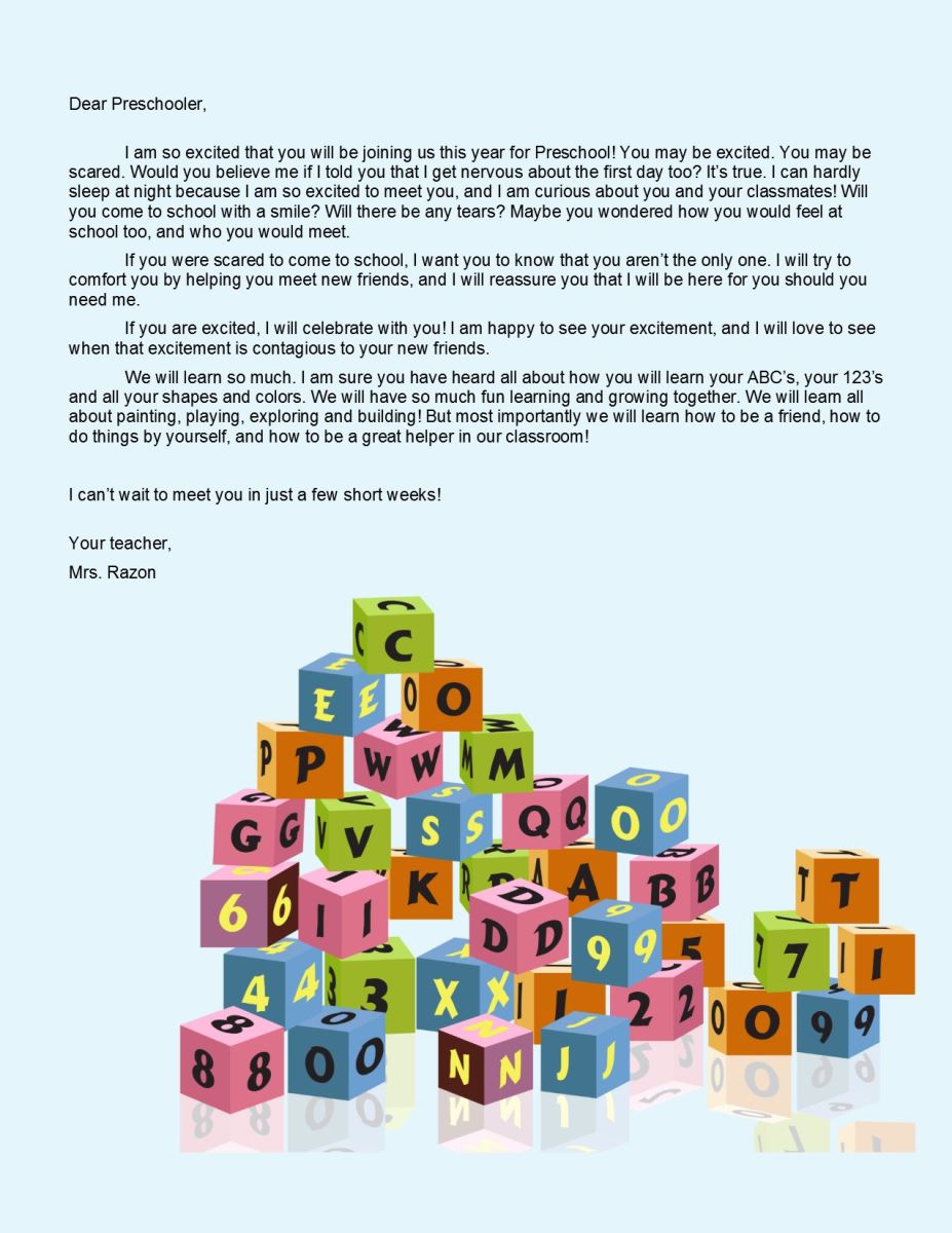 Preschool letter