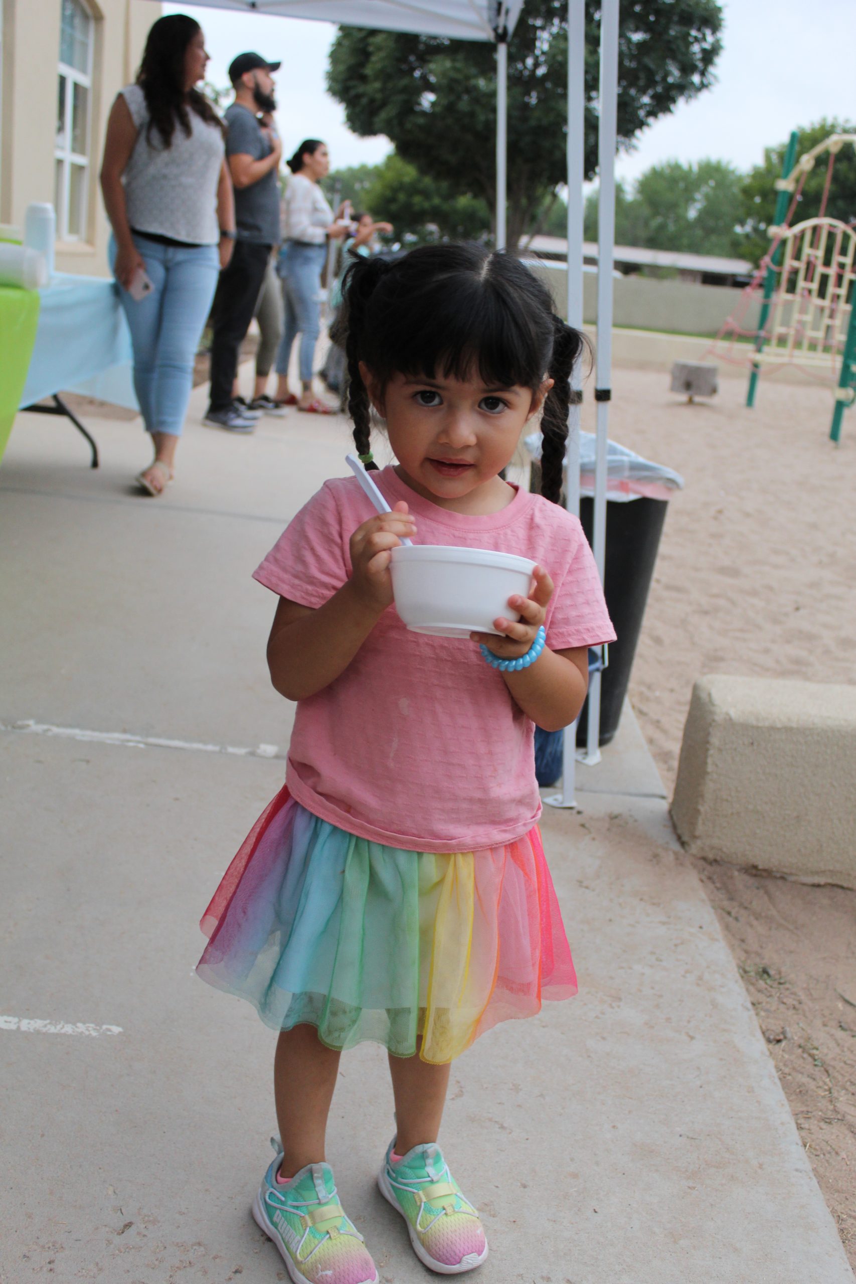 little girl eating ice cream