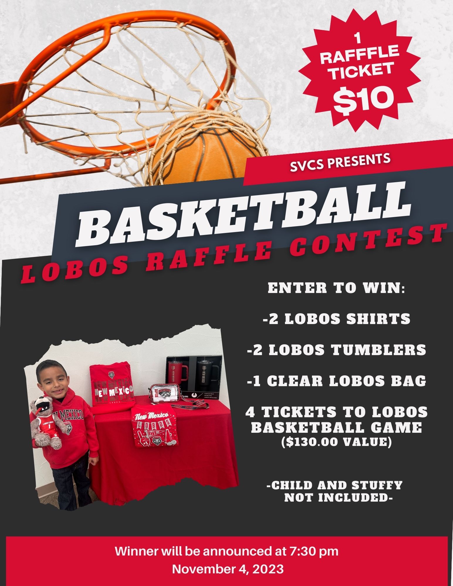 Lobos Raffle Flyer 2023 basketball flyer